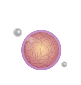 Graphic of leukemia molecules and the Tasigna molecule